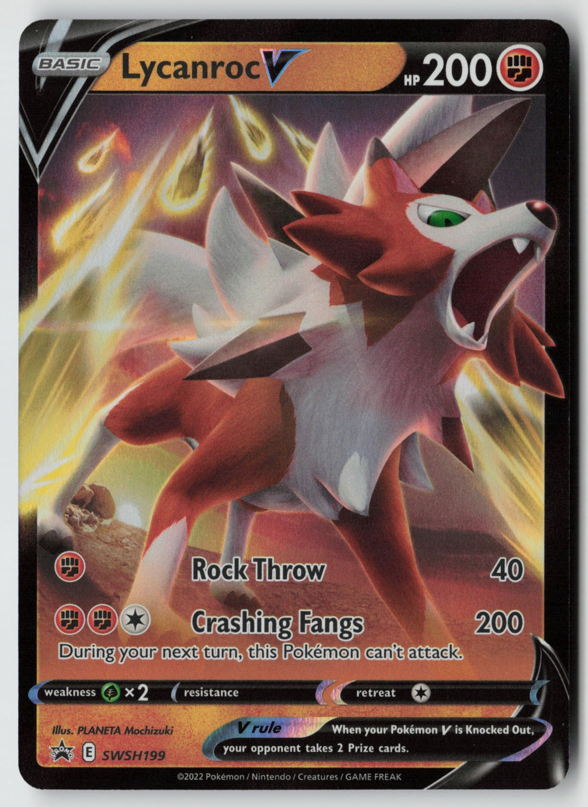 Lycanroc V SWSH199 SWSH: Sword & Shield Promo Cards Promo Holo NM PLANETA Tsuji