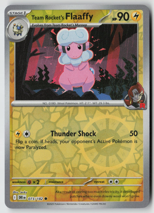 Team Rocket's Flaaffy 073/182 SV10: Destined Rivals Common Reverse Holo NM