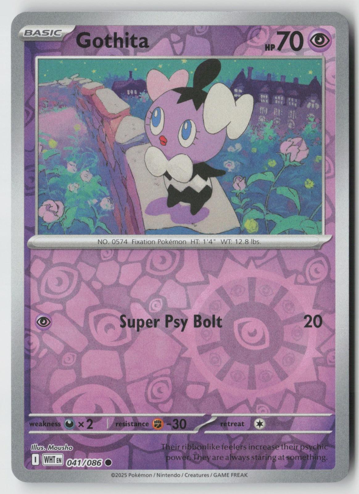 Gothita 041/086 SV: White Flare Common Reverse Holo NM Mousho
