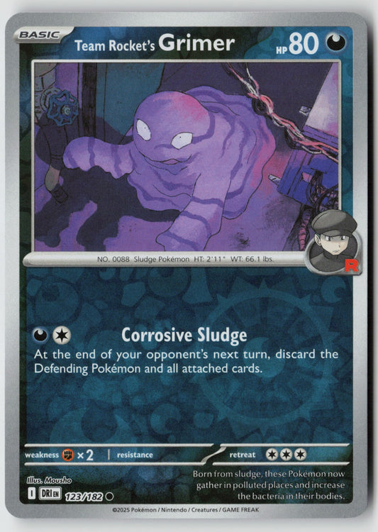 Team Rocket's Grimer 123/182 SV10: Destined Rivals Common Reverse Holo NM