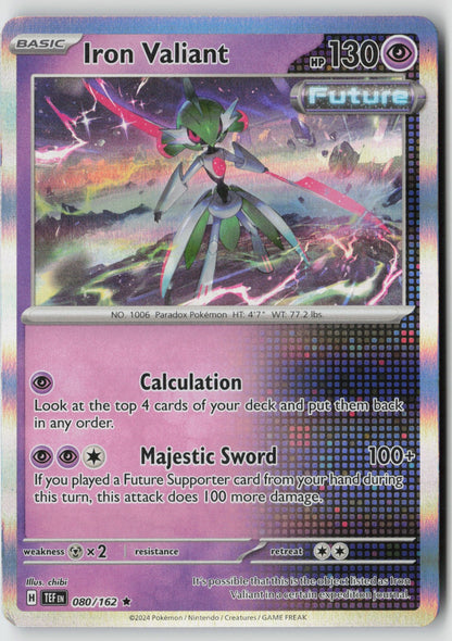 Iron Valiant 080/162 SV05: Temporal Forces Rare Holo NM chibi