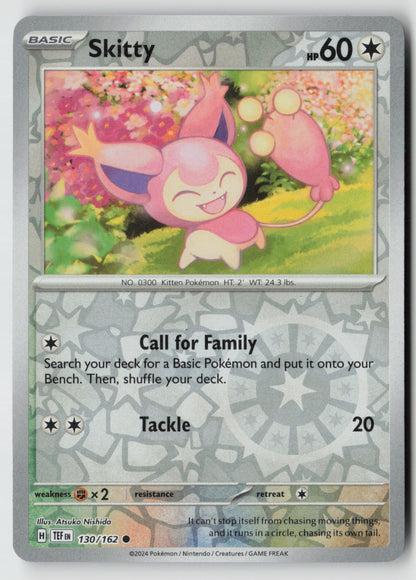 Skitty 130/162 SV05: Temporal Forces Common Reverse Holo NM Atsuko Nishida