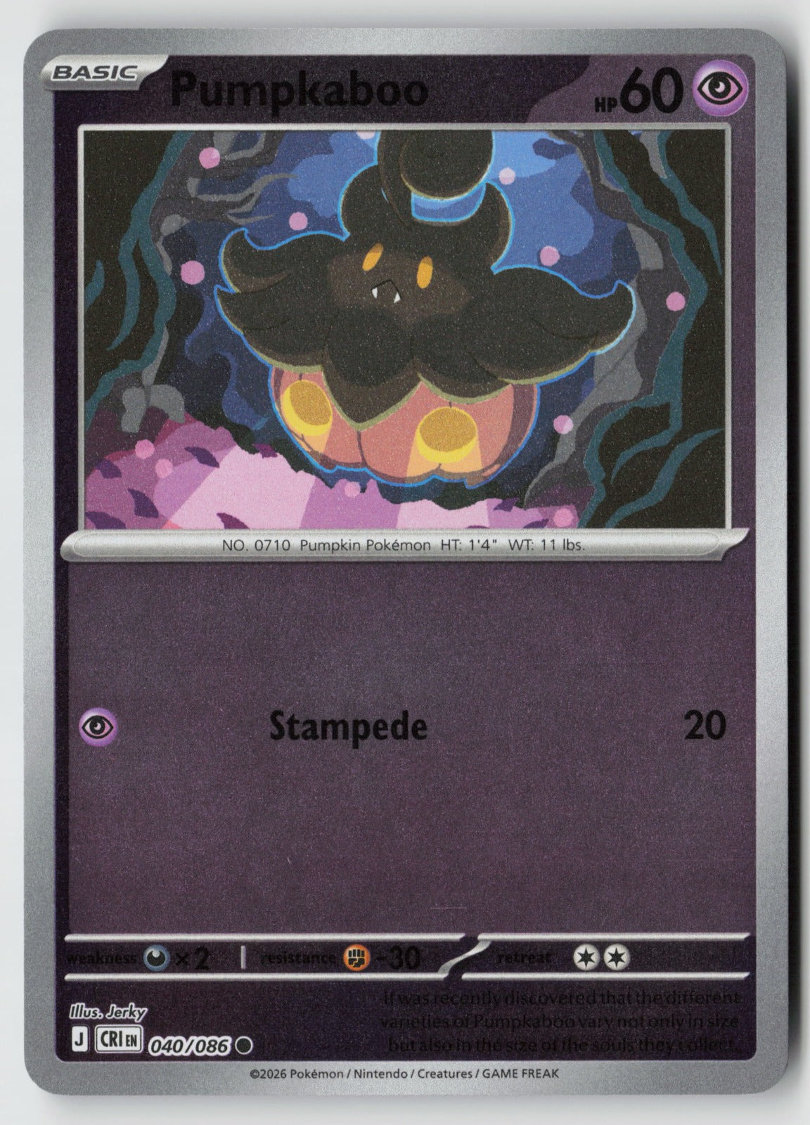Pumpkaboo 040/086 ME04: Chaos Rising Common Reverse Holo NM Jerky
