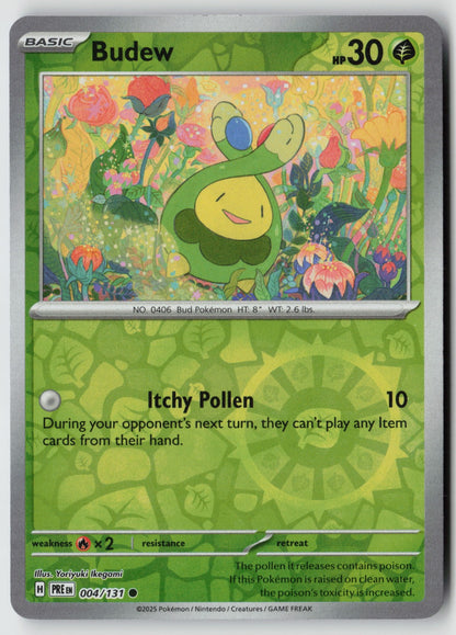 Budew 004/131 SV: Prismatic Evolutions Common Reverse Holo NM Yoriyuki Ikegami