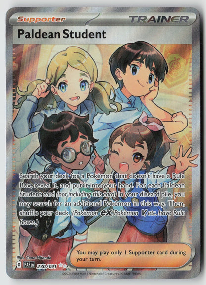 Paldean Student 230/091 SV: Paldean Fates Ultra Rare Holo NM Cona Nitanda