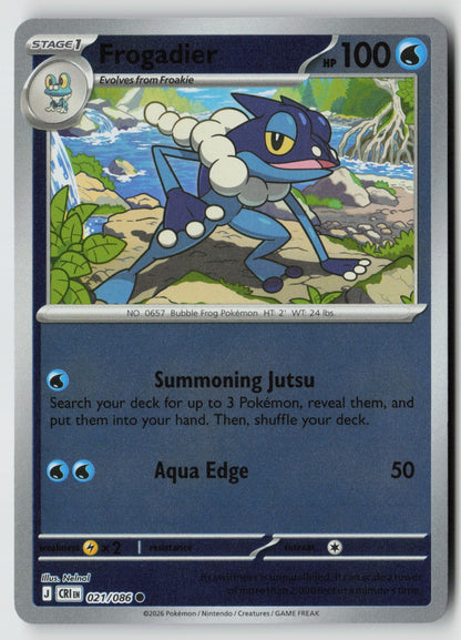 Frogadier 021/086 ME04: Chaos Rising Common Reverse Holo NM Nelnal