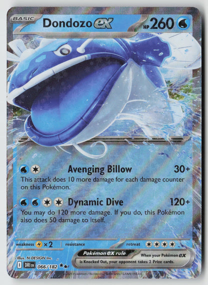 Dondozo ex 066/182 SV10: Destined Rivals Double Rare Holo NM Amelicart