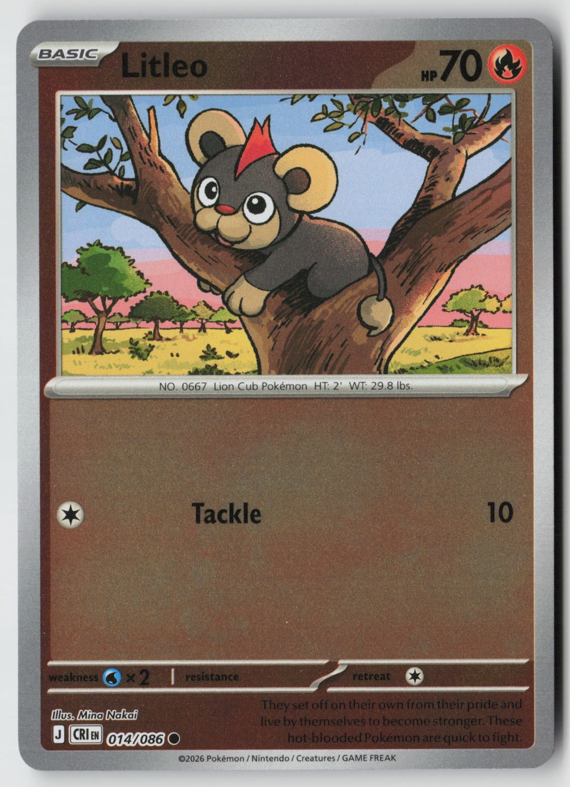 Litleo 014/086 ME04: Chaos Rising Common Reverse Holo NM Mina Nakai