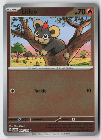 Litleo 014/086 ME04: Chaos Rising Common Reverse Holo NM Mina Nakai