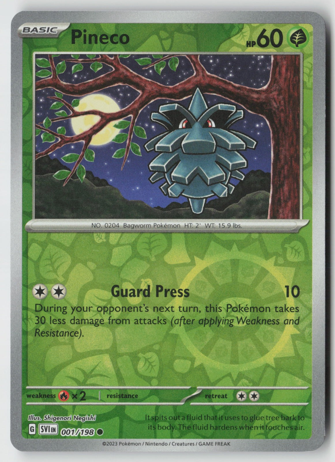 Pineco 001/198 SV01: Scarlet & Violet Base Set Common Reverse Holo NM Ken Sugimo