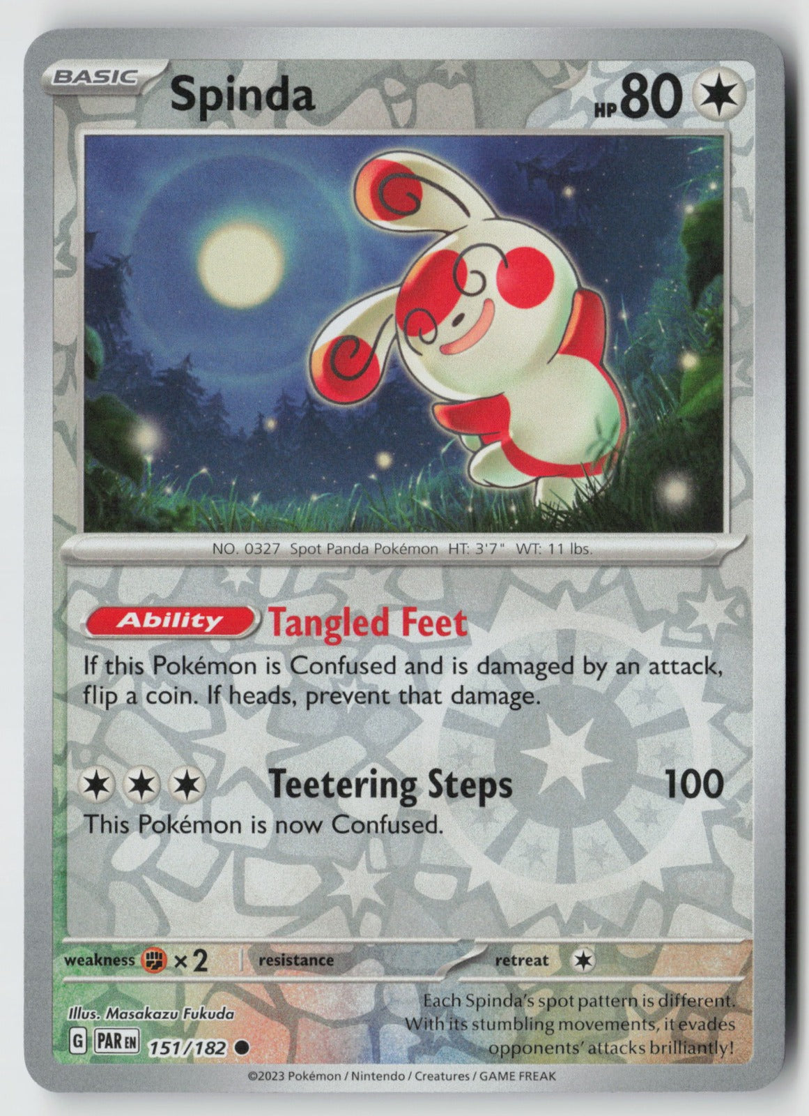 Spinda 151/182 SV04: Paradox Rift Common Reverse Holo NM Masakazu Fukuda