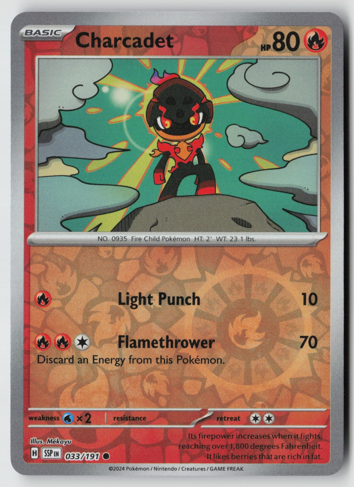 Charcadet 033/191 SV08: Surging Sparks Common Reverse Holo NM Mékayu