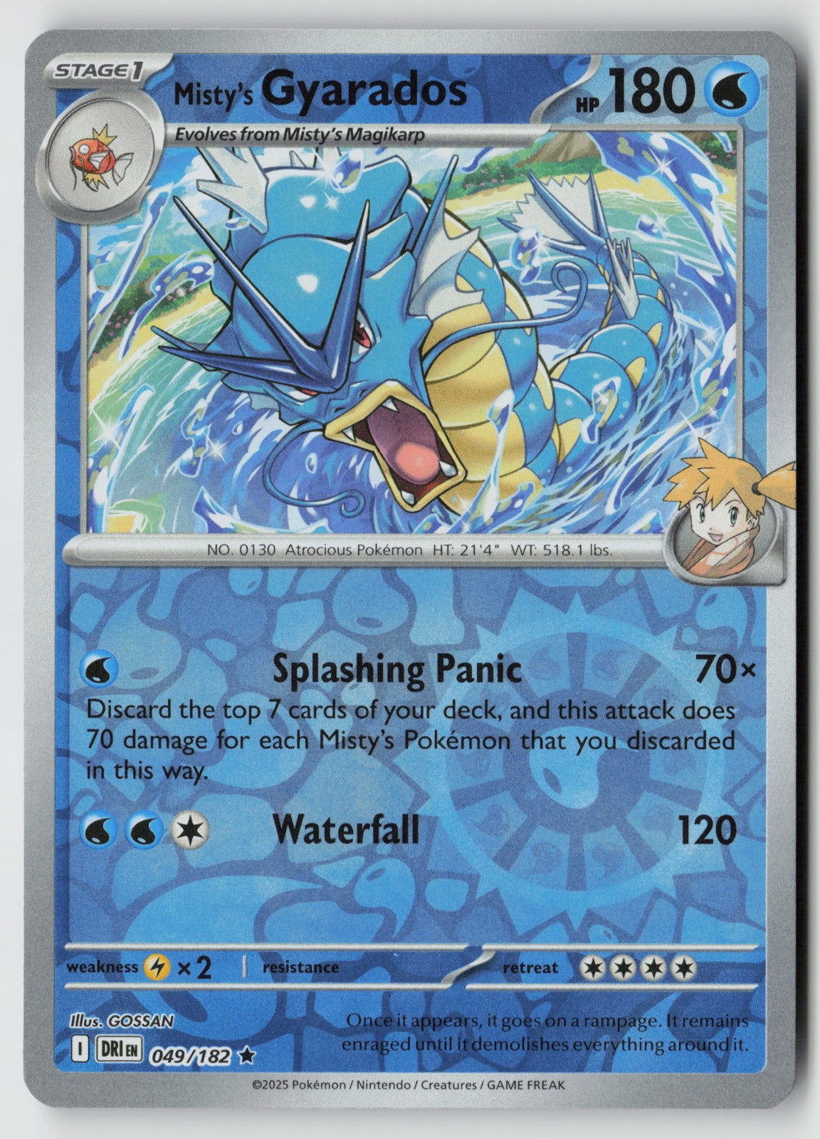 Misty's Gyarados 049/182 SV10: Destined Rivals Rare Reverse Holo NM En Morikura