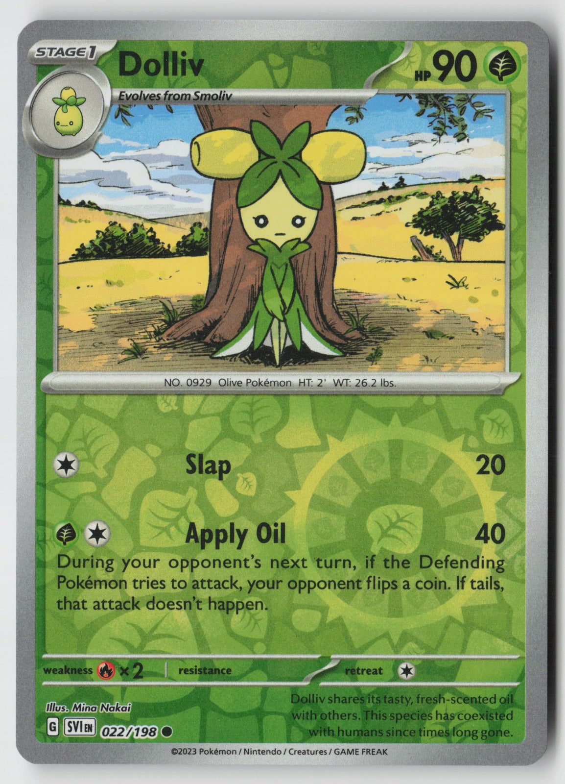 Dolliv 022/198 SV01: Scarlet & Violet Base Set Common Reverse Holo NM
