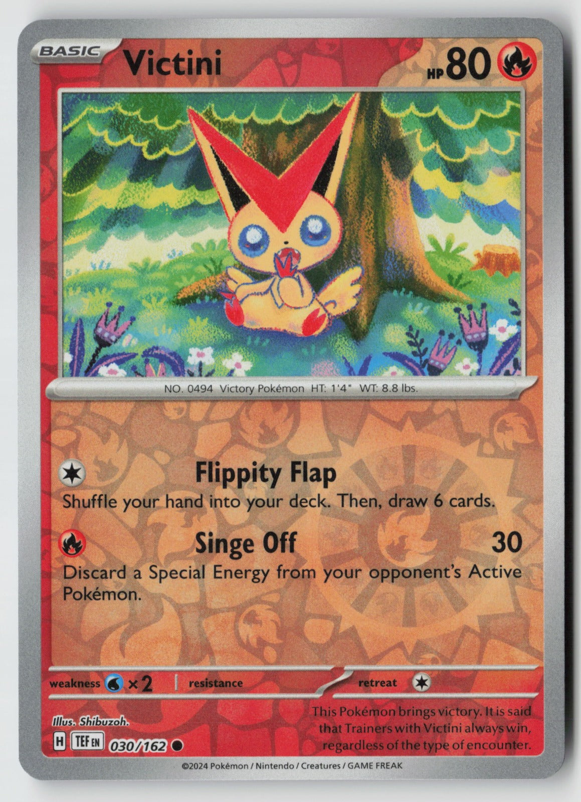 Victini 030/162 SV05: Temporal Forces Common Reverse Holo NM Shibuzoh