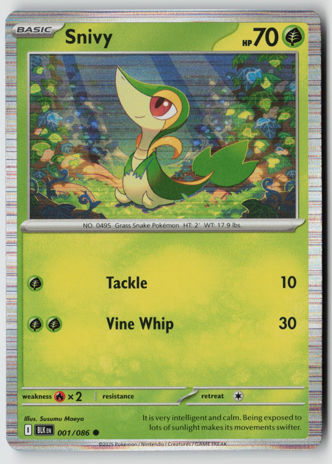 Snivy 001/086 SV: Black Bolt Common NM Susumu Maeya