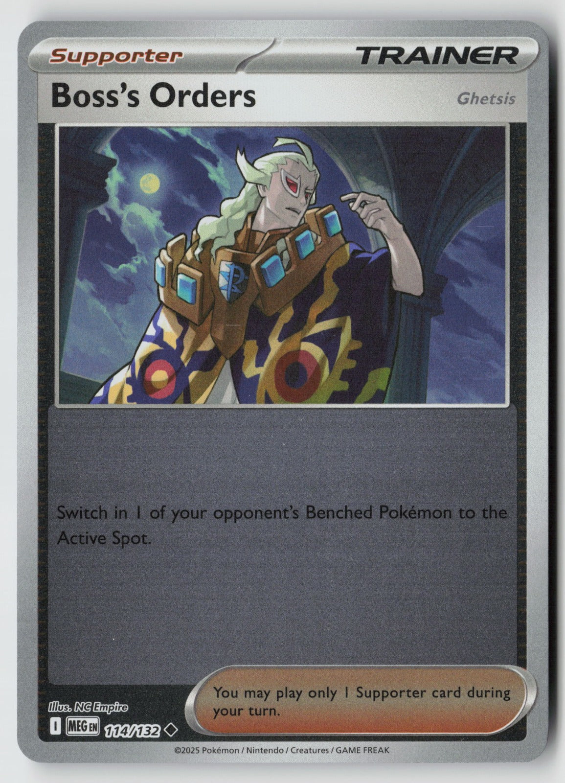 Boss's Orders [Ghetsis] 114/132 ME01: Mega Evolution Uncommon Reverse Holo NM