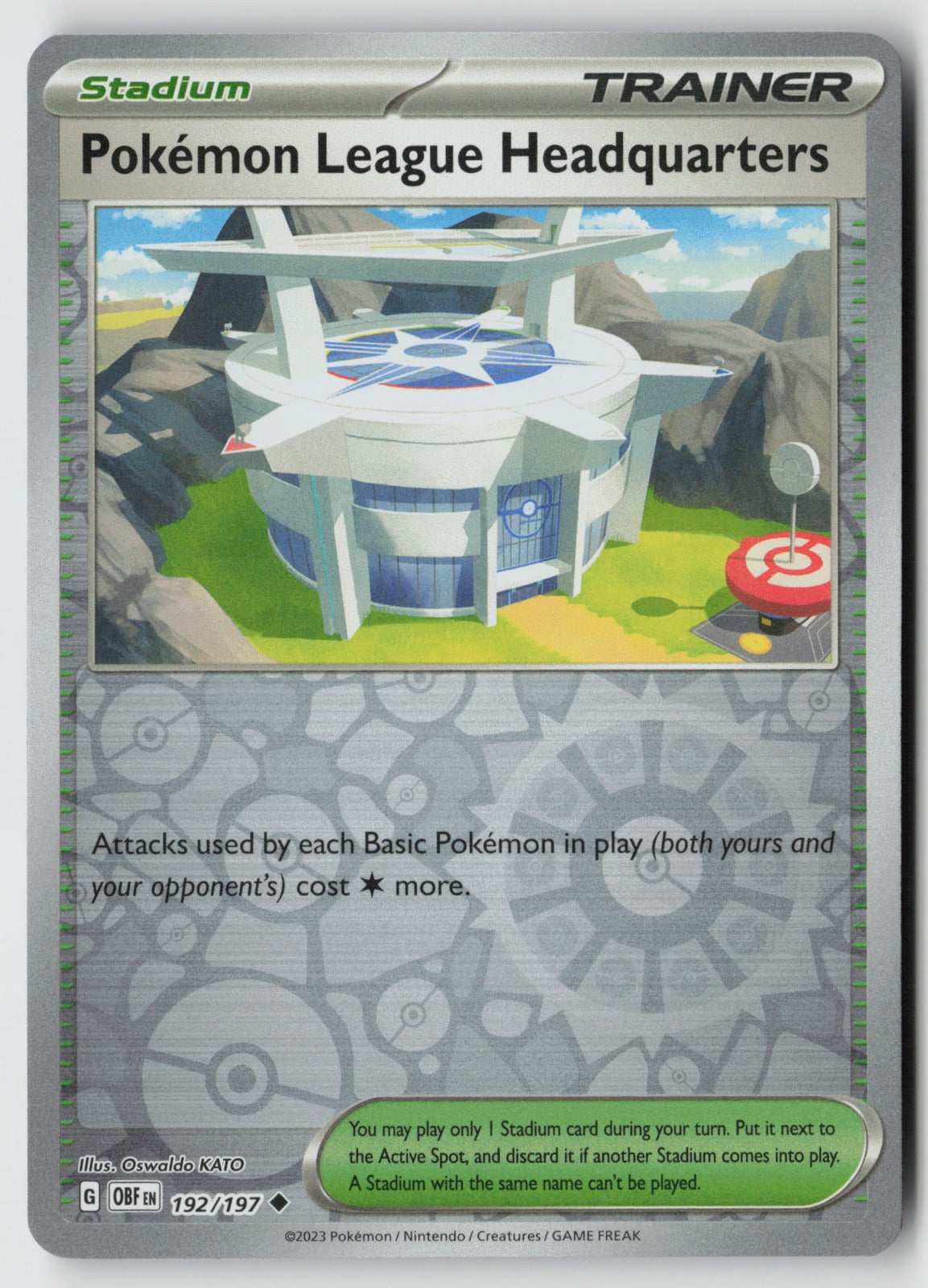 Pokemon League Headquarters 192/197 SV03: Obsidian Flames Reverse Holo NM