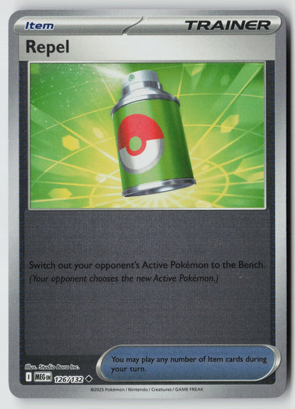 Repel 126/132 ME01: Mega Evolution Uncommon Reverse Holo NM Studio Bora Inc