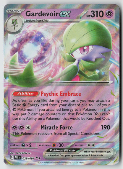 Gardevoir ex 029/091 SV: Paldean Fates Double Rare Holo NM N-DESIGN Inc