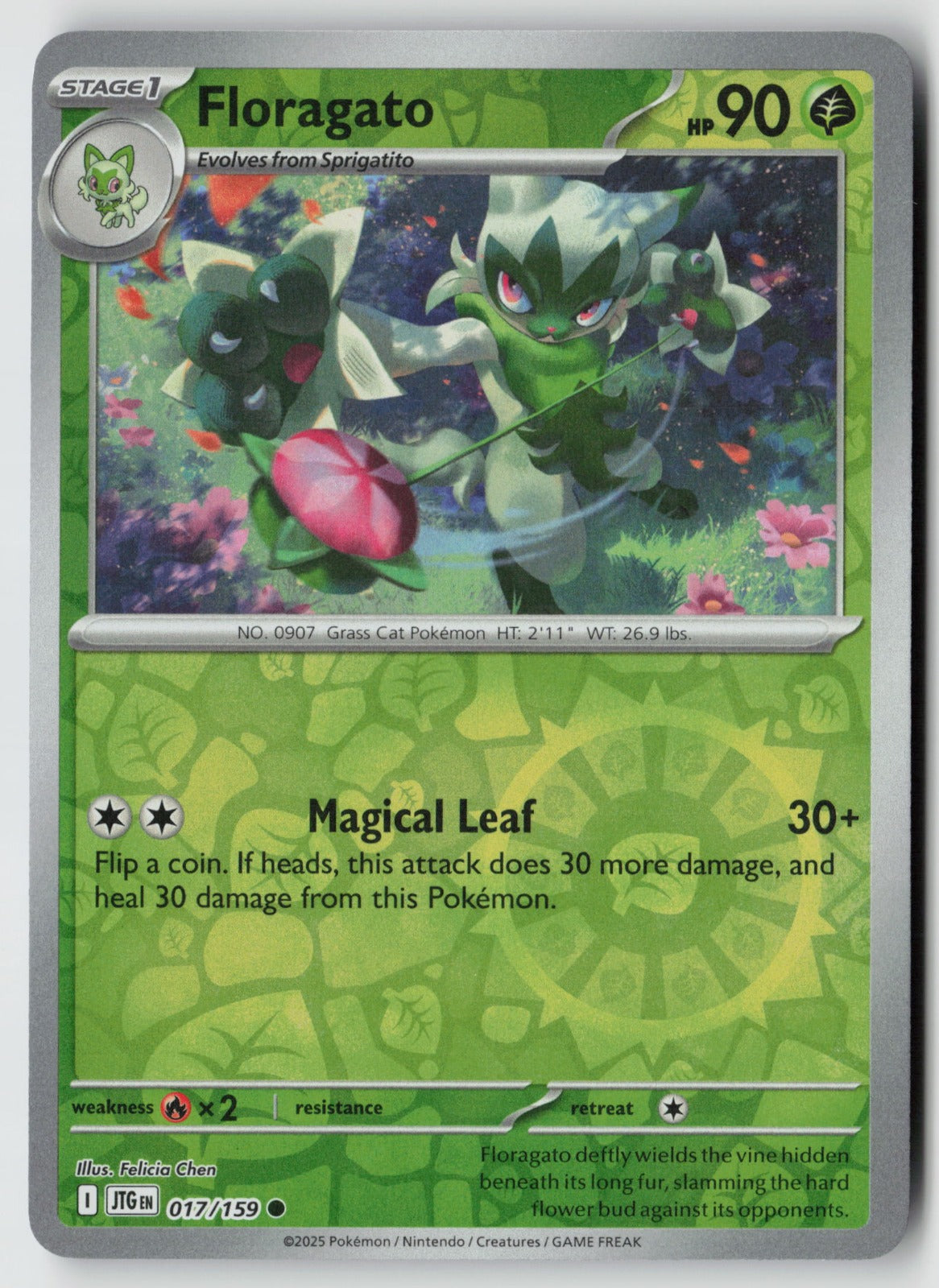 Floragato 017/159 SV09: Journey Together Common Reverse Holo NM Felicia Chen