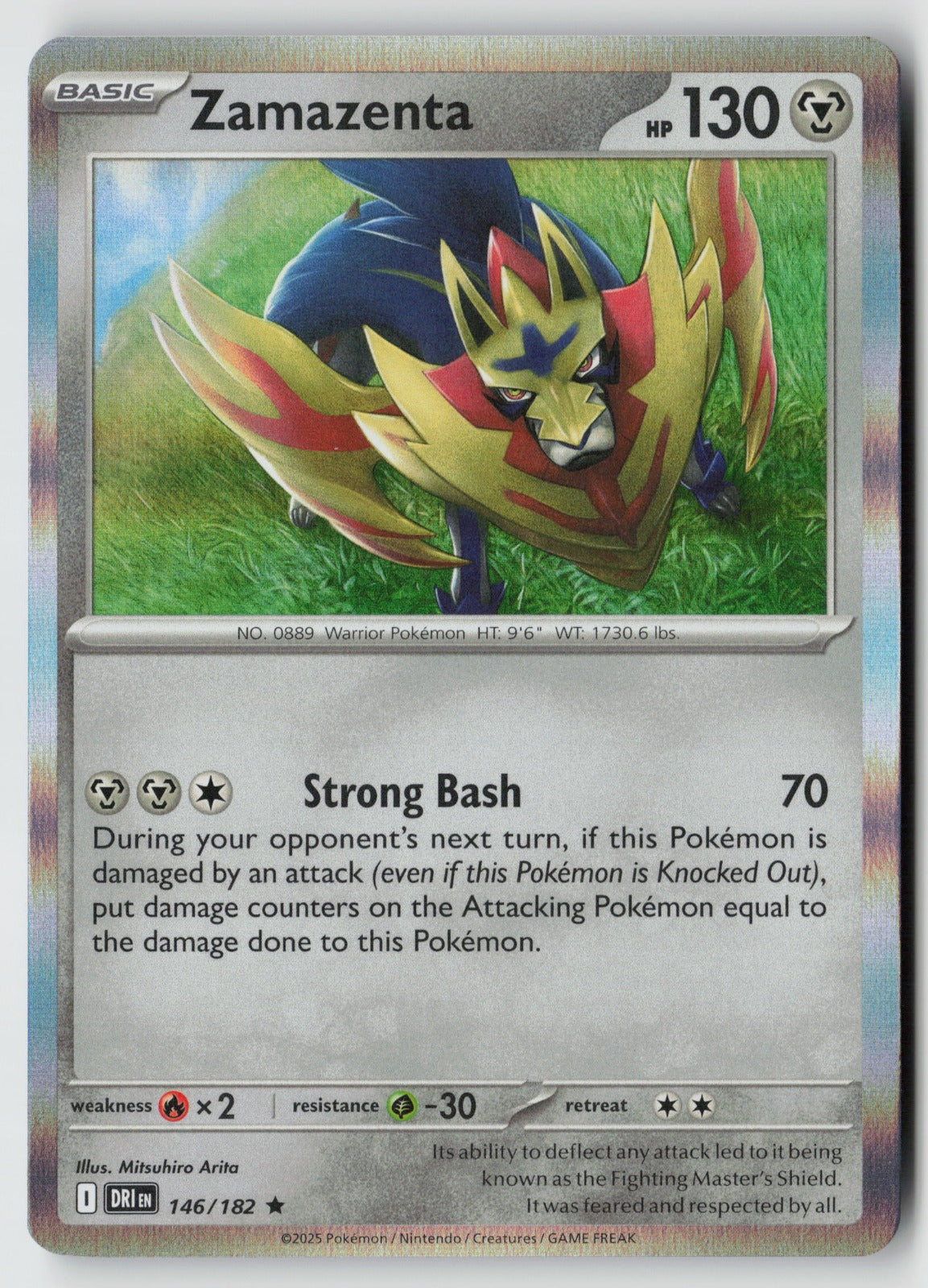 Zamazenta 146/182 SV10: Destined Rivals Rare Holo NM 5ban Graphics
