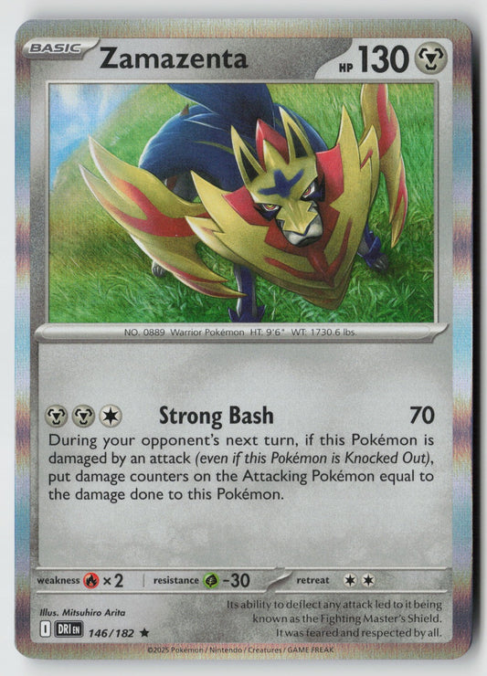 Zamazenta 146/182 SV10: Destined Rivals Rare Holo NM 5ban Graphics