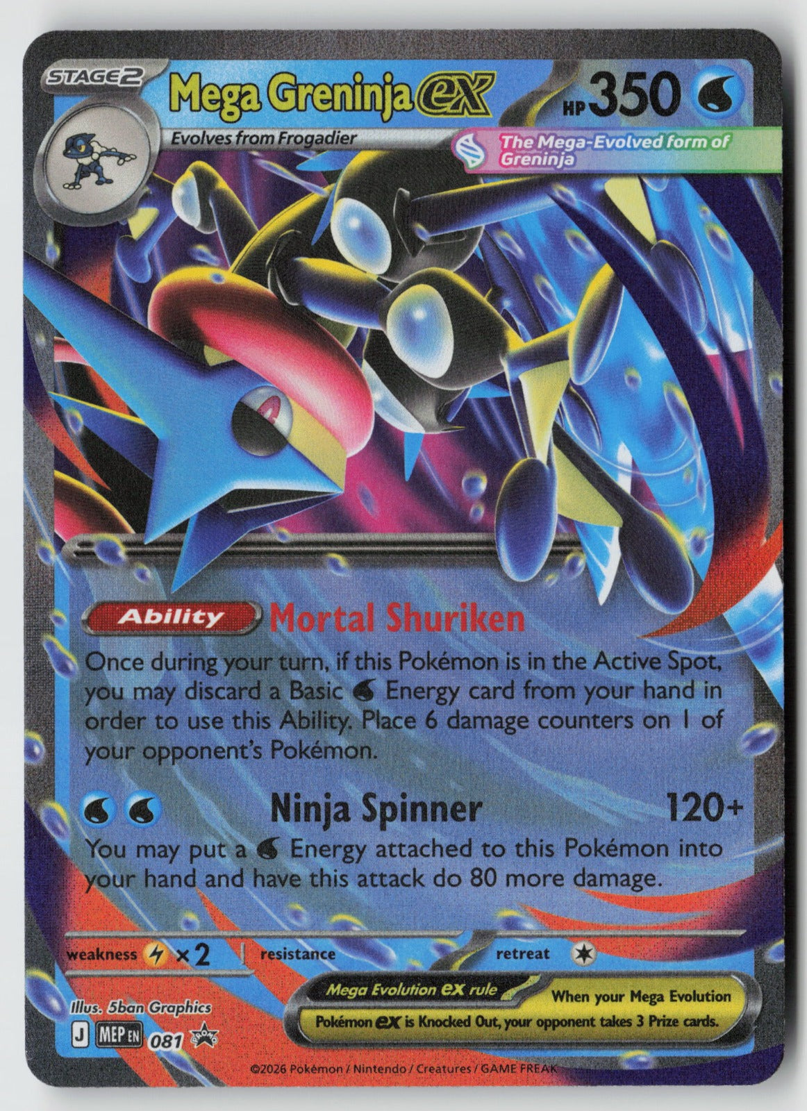 Mega Greninja ex 081 ME: Mega Evolution Promo Promo Holo NM takuyoa