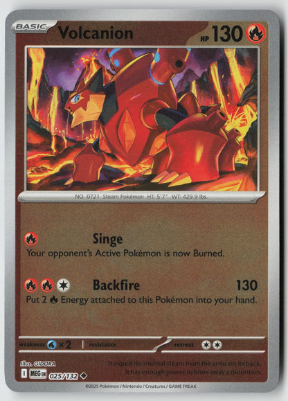 Volcanion 025/132 ME01: Mega Evolution Uncommon Reverse Holo NM GIDORA