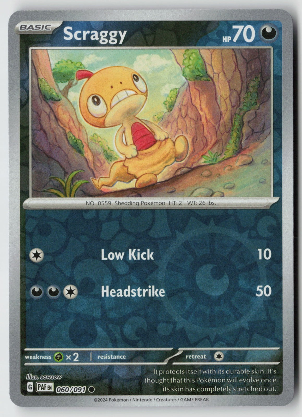 Scraggy 060/091 SV: Paldean Fates Common Reverse Holo NM sowsow