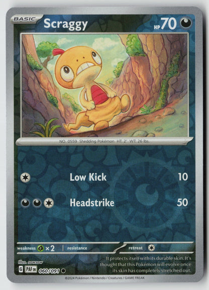 Scraggy 060/091 SV: Paldean Fates Common Reverse Holo NM sowsow
