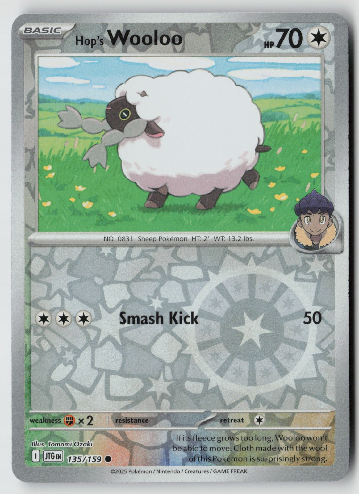Hop's Wooloo 135/159 SV09: Journey Together Common Reverse Holo NM Tomomi Ozaki