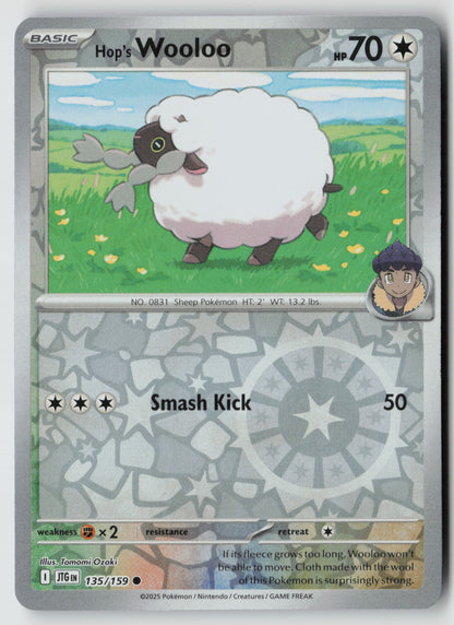 Hop's Wooloo 135/159 SV09: Journey Together Common Reverse Holo NM Tomomi Ozaki