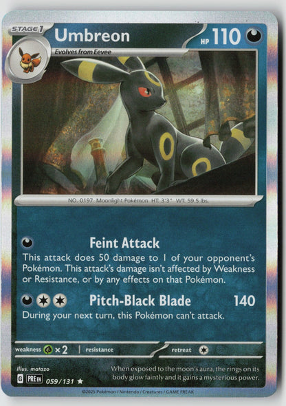 Umbreon 059/131 SV: Prismatic Evolutions Rare Holo NM matazo