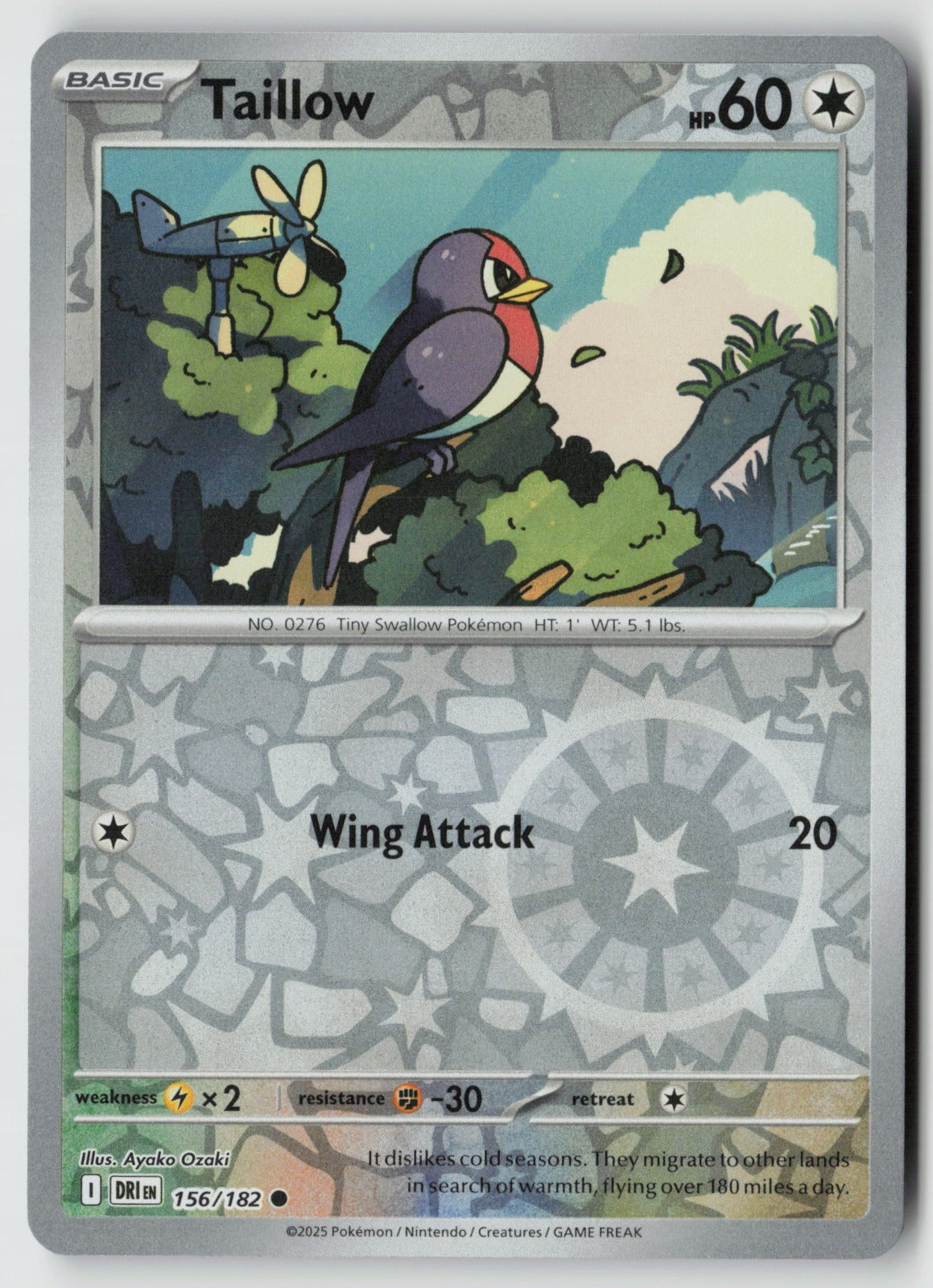 Taillow 156/182 SV10: Destined Rivals Common Reverse Holo NM Ayoko Ozaki