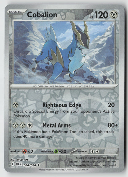 Cobalion 066/086 SV: Black Bolt Rare Reverse Holo NM HICO KIM