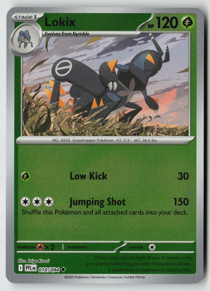 Lokix 010/094 ME02: Phantasmal Flames Uncommon Reverse Holo NM Taiga Kasai
