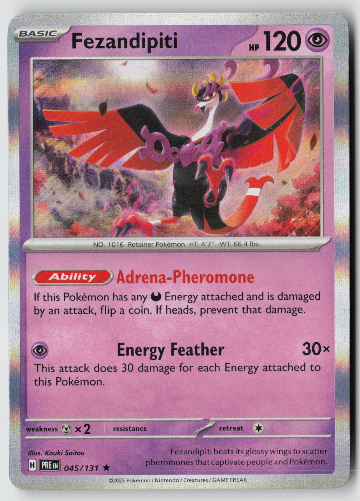 Fezandipiti 045/131 SV: Prismatic Evolutions Rare Holo NM Kouki Saitou