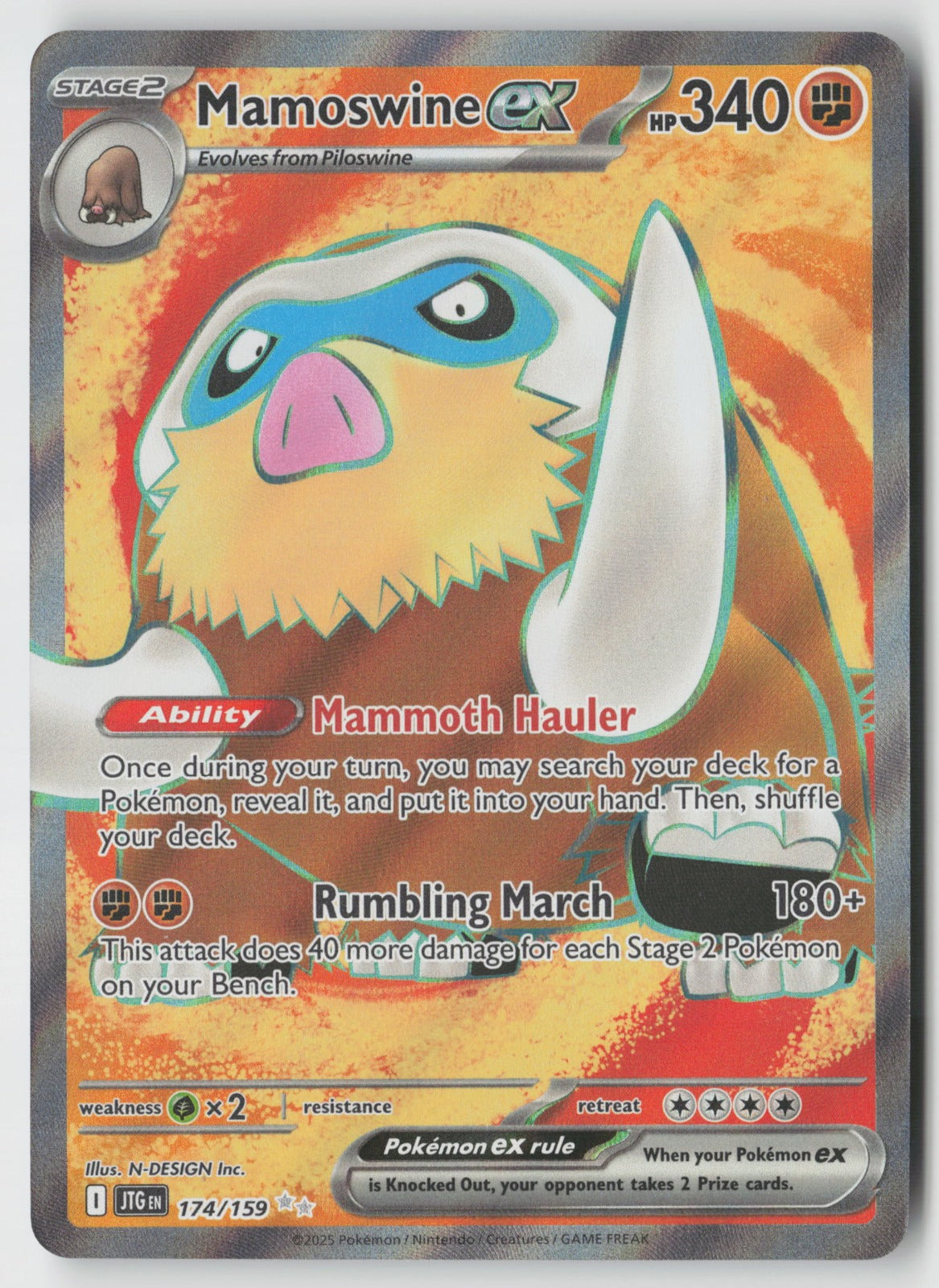 Mamoswine ex 174/159 SV09: Journey Together Ultra Rare Holo NM N-DESIGN Inc