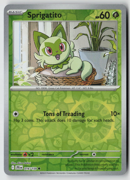 Sprigatito 016/159 SV09: Journey Together Common Reverse Holo NM Mina Nakai