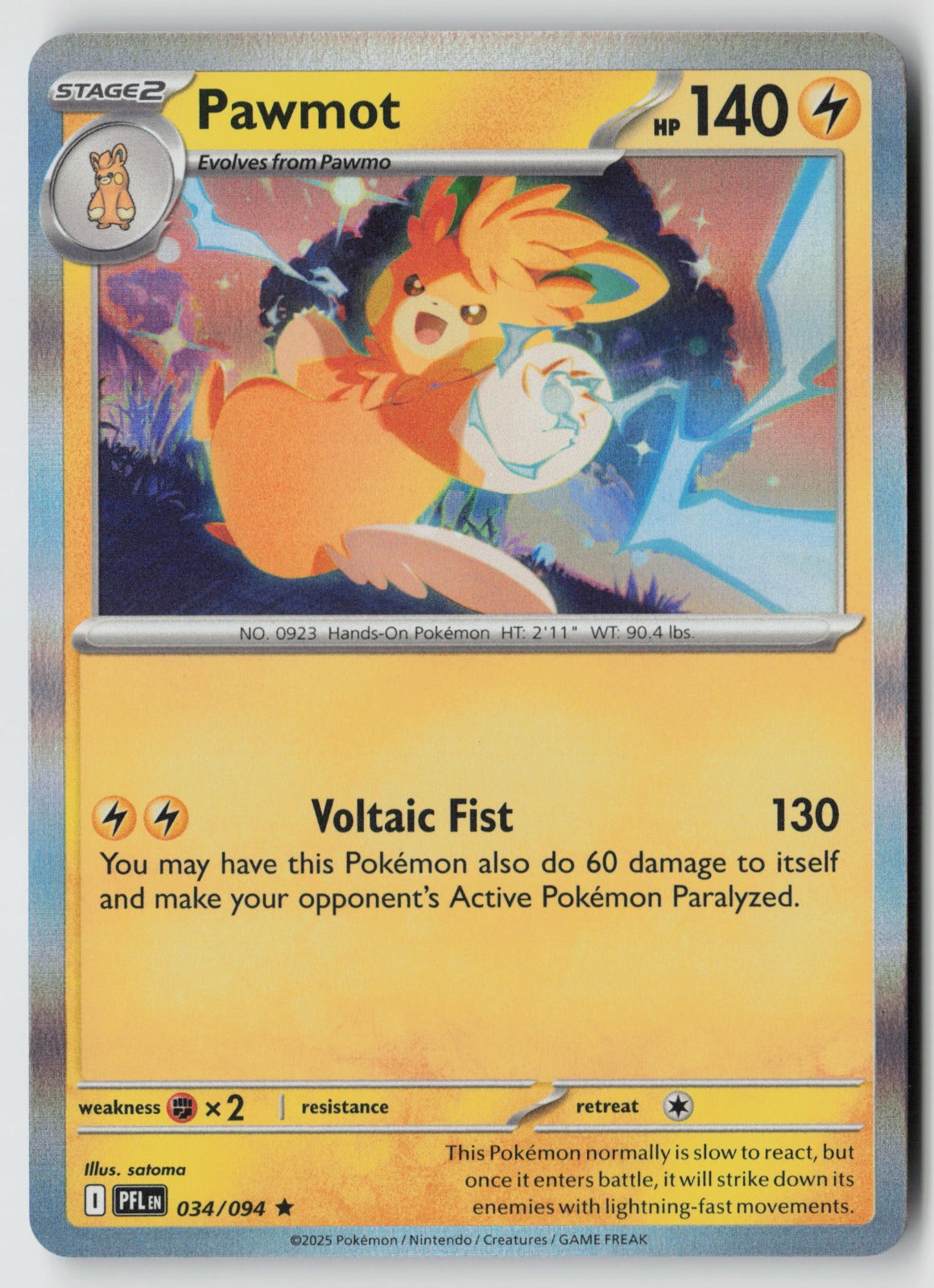 Pawmot 034/094 ME02: Phantasmal Flames Rare Holo NM satoma