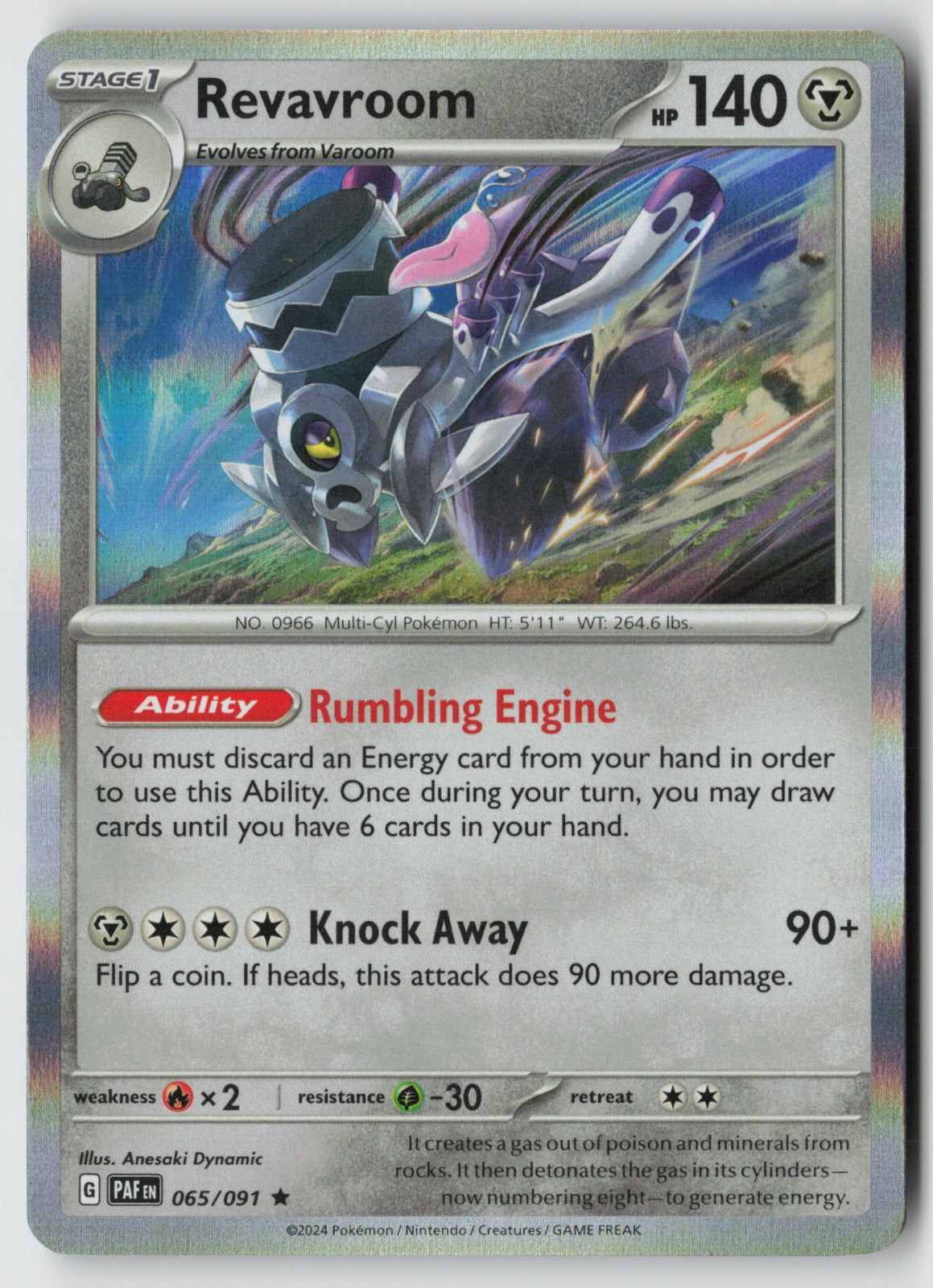 Revavroom 065/091 SV: Paldean Fates Rare Holo NM Anesaki Dynamic