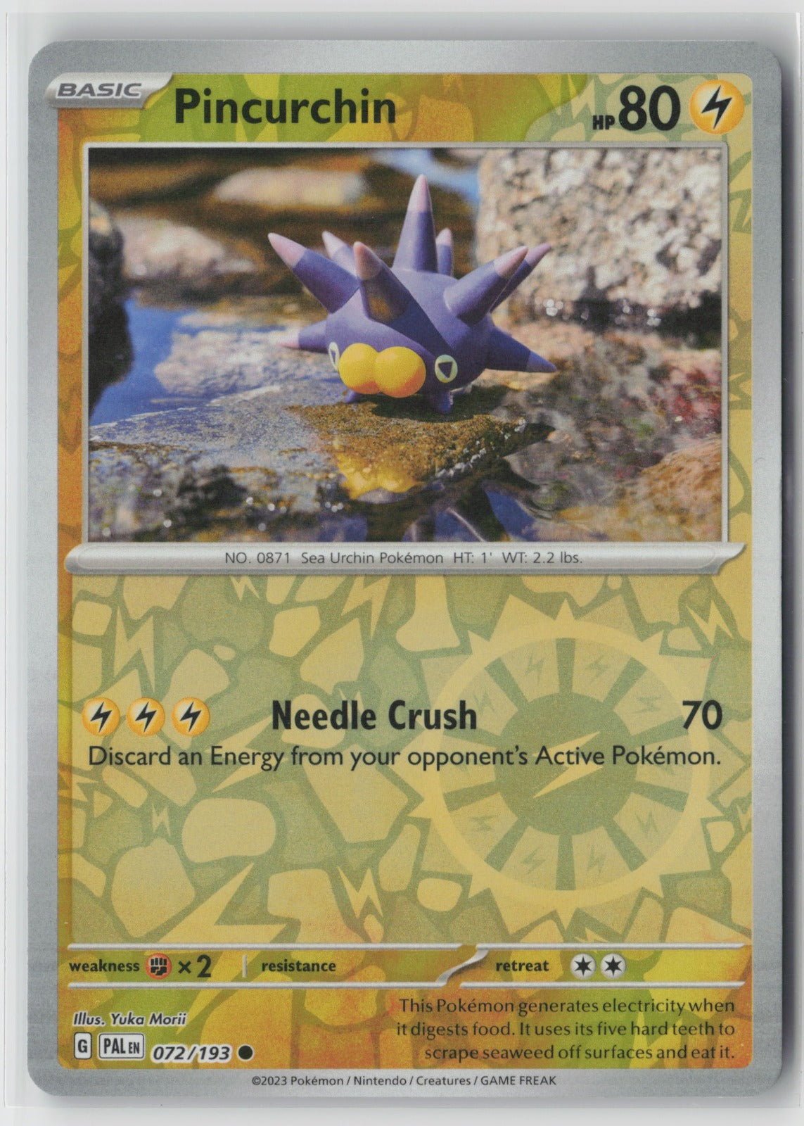 Pincurchin 072/193 SV02: Paldea Evolved Common Reverse Holo NM Yuka Morii