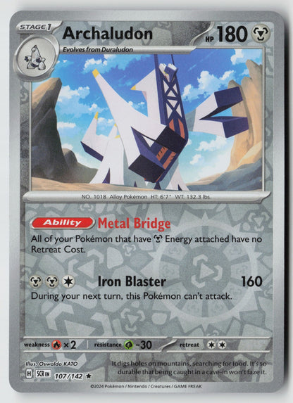 Archaludon 107/142 SV07: Stellar Crown Rare Reverse Holo NM Oswaldo KATO