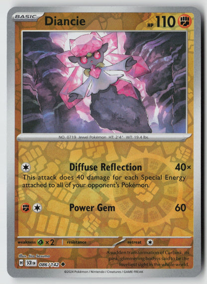 Diancie 086/142 SV07: Stellar Crown Uncommon Reverse Holo NM Jiro Sasumo