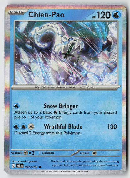 Chien-Pao 057/182 SV04: Paradox Rift Rare Holo NM Anesaki Dynamic