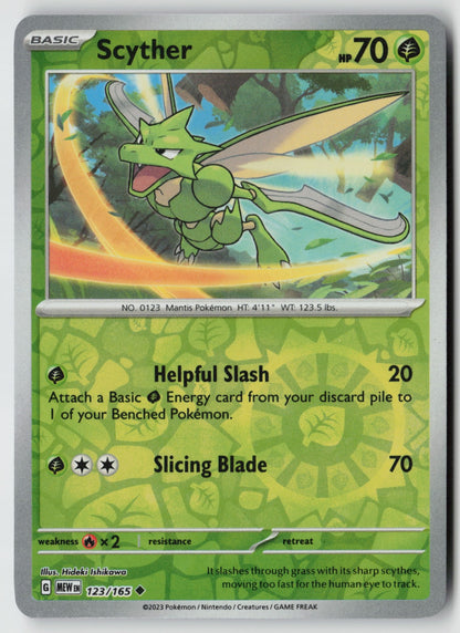Scyther 123/165 SV: Scarlet & Violet 151 Uncommon Reverse Holo NM