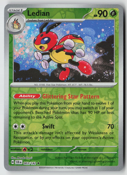 Ledian 003/142 SV07: Stellar Crown Rare Reverse Holo NM Masako Tomii