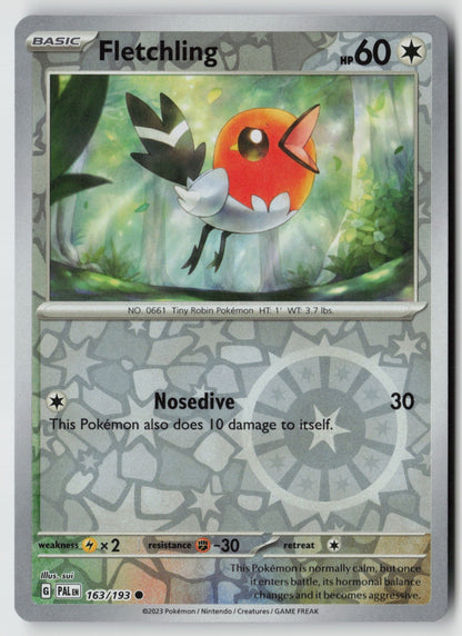 Fletchling 163/193 SV02: Paldea Evolved Common Reverse Holo NM sui