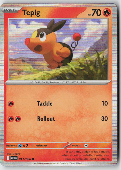 Tepig 011/086 SV: White Flare Common NM Teeziro